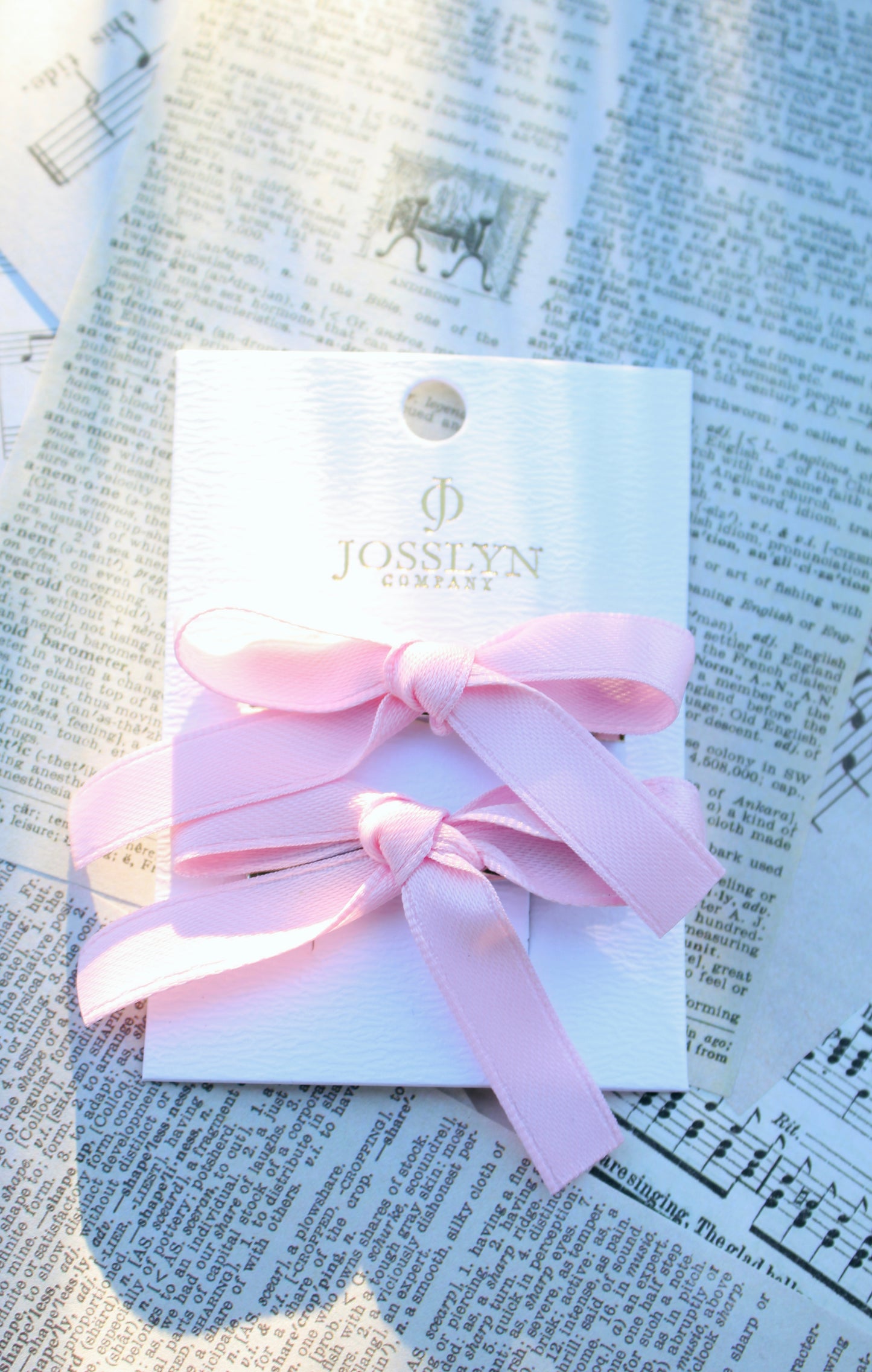 pink satin bow clips