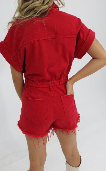 touchdown distressed romper