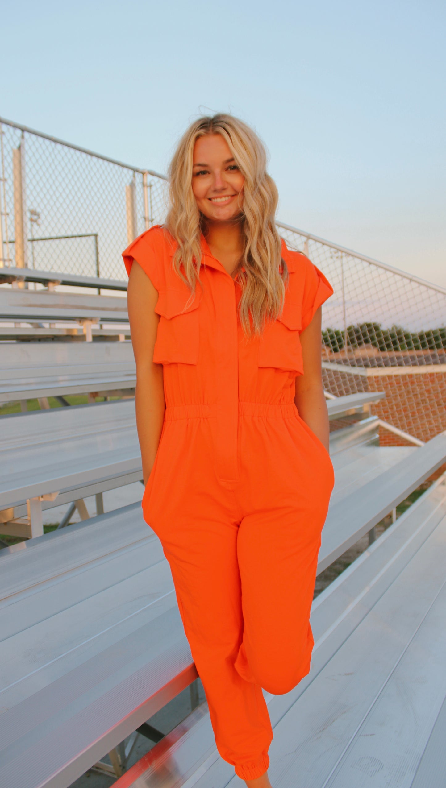 Hailey orange jumpsuit