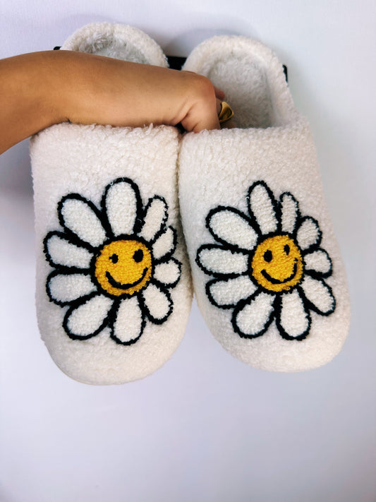 smiley flower slippers