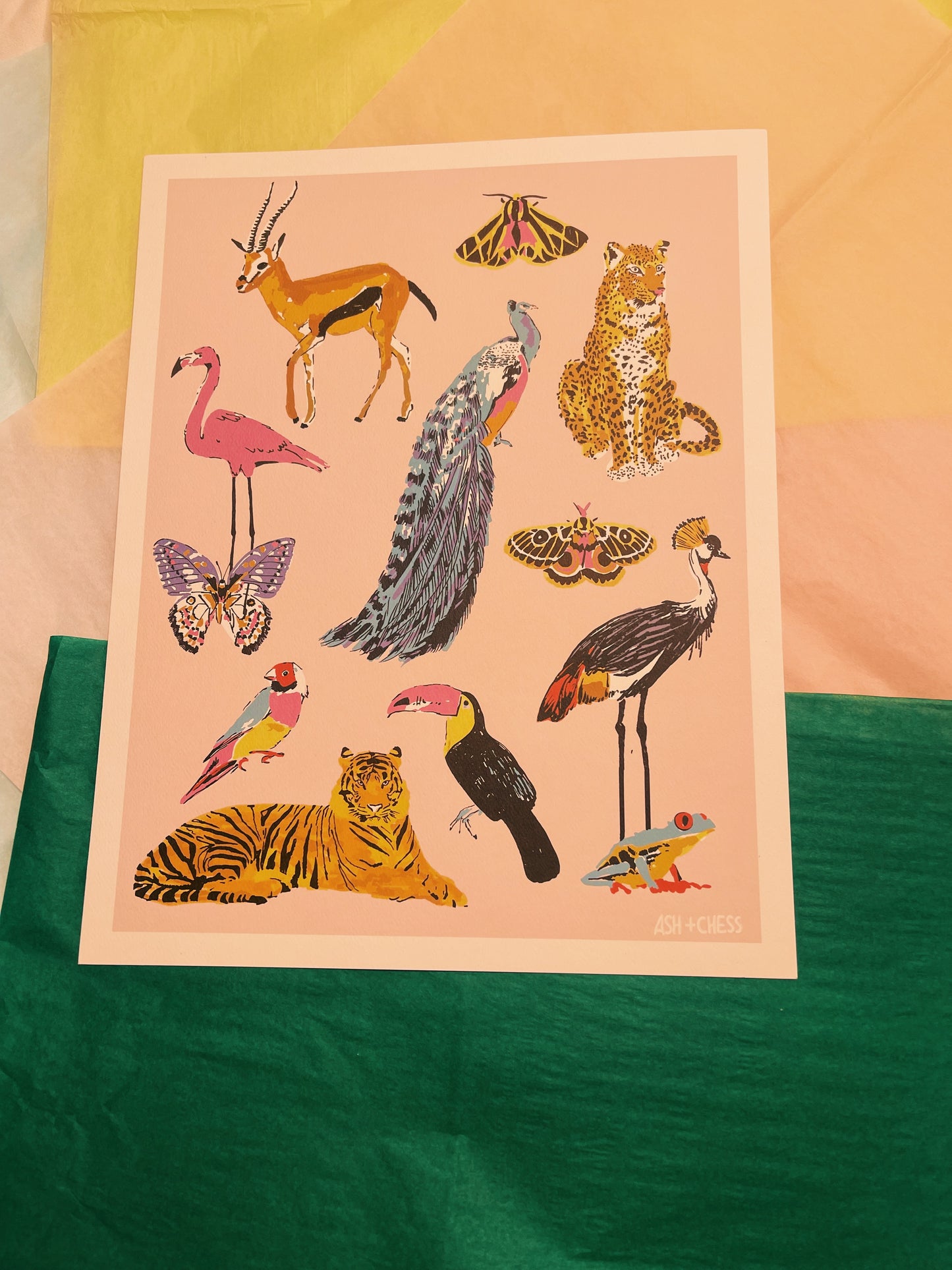 11 x 14 animal kaleidoscope art print