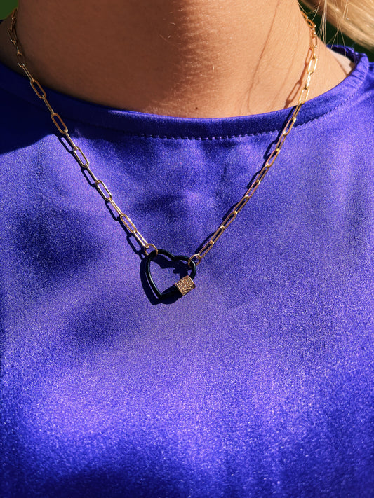 heart eyes chain necklace